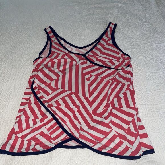 Soma Red and White Striped Pajama Tank Top Size M - Picture 2 of 4
